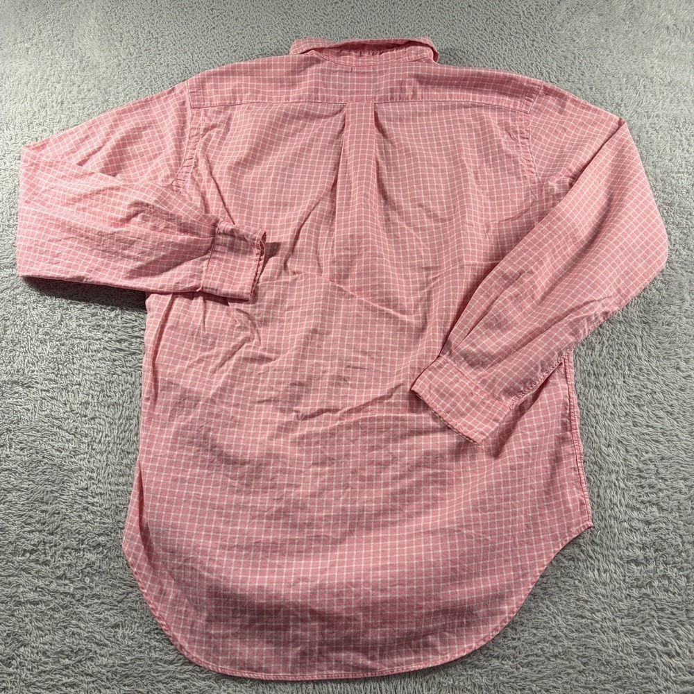 VINTAGE Ralph Lauren Shirt Mens Medium Pink Plaid Button Down Long Sleeve - Picture 3 of 7